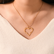 Load image into Gallery viewer, gold Personalized Heart Pendant Necklace on model
