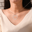 Load image into Gallery viewer, silver Personalized Heart Pendant Necklace on model
