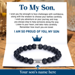 Load image into Gallery viewer, To My Son, I Am So Proud Of You Personalized Beaded Bracelet message card
