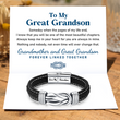 Load image into Gallery viewer, To My Great Grandson, Keep Me In Your Heart Forever Linked Together Bracelet message card
