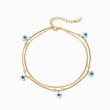 Load image into Gallery viewer, Evil Eye Blue Heart Gold Chain Ankle Bracelet
