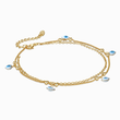 Load image into Gallery viewer, Blue Heart Evil Eye Gold Chain Ankle Bracelet 
