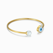 Load image into Gallery viewer, Heart &amp; Pearl Evil Eye Bangle
