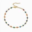 Load image into Gallery viewer, Multicolored Evil Eye Gold Chain Ankle Bracelet

