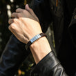 Load image into Gallery viewer, a model wearing Always Be With You Men’s Personalized Message Bracelet
