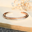Load image into Gallery viewer, 2 pieces To My Son Personalized Minimalist Cuff  Bracelet placed on the top of an open book

