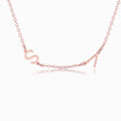 Load image into Gallery viewer, Close up rose gold necklace with initials on white background
