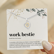 Load image into Gallery viewer, Work Bestie Luxe Heart Necklace on a white personalized message card
