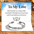 Load image into Gallery viewer, To My Love I&#39;ll Hold You in My Heart Vintage Style Ange Wings Memorial Bracelet with card message
