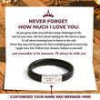Load image into Gallery viewer, Always Be With You Men’s Personalized Message Bracelet on top of SVANA card design
