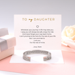 Load image into Gallery viewer, To My Daughter, Promise To Love You Bracelet on top of SVANA Design message card
