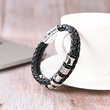 Load image into Gallery viewer, To The Best Dad Ever Leather Bracelet leaning on a white cup
