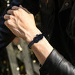 Load image into Gallery viewer, black Mother and Son Forever Linked Together Nautical Bracelet worn by a male model
