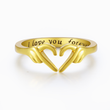 Load image into Gallery viewer, gold To My Daughter, I Love You Forever Ring on a white background
