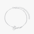 Load image into Gallery viewer, To My Granddaughter Custom Name Ankle silver Bracelet on a white background
