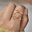 Load image into Gallery viewer, Personalized Couple Name Ring worn on the index finger by a male model
