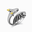 Load image into Gallery viewer, To My Son, Be Bold, Be Strong, Be Confident Dragon Adjustable Ring on a white background
