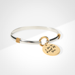 Load image into Gallery viewer, I am so proud of you silver and gold plating bracelet in a white background

