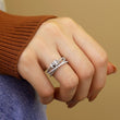 Load image into Gallery viewer, model wearing silver adjustable Fidget Ring

