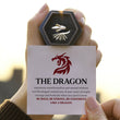 Load image into Gallery viewer, Silver plated dragon adjustable ring on a black gift box together with meaningful message
