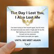 Load image into Gallery viewer, model holding printed message card with Angel Wings Memorial Necklace
