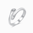 Load image into Gallery viewer, silver To My Granddaughter, My Love For You is Forever Hug Ring on a white background
