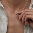 Load image into Gallery viewer, To My Wife, Triangle Projection Necklace on the neck of a model
