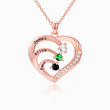 Load image into Gallery viewer, personalized rosegold heart necklace with name and birthstone for mom in white background
