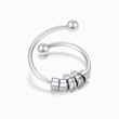 Load image into Gallery viewer, Anxiety Relief Adjustable Beads Silver Ring on a white background  in different angle
