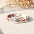 Load image into Gallery viewer, To My Grandson, I Will Always Be Your Number 1 Fan Baseball Bracelet on a canvas background
