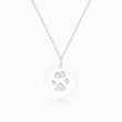 Load image into Gallery viewer, silver paw prints necklace on white background

