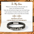 Load image into Gallery viewer, Braided Leather Bracelet on a printed message card

