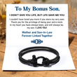 Load image into Gallery viewer, black Nautical Bracelet on a personalized message card
