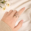 Load image into Gallery viewer, Personalized Couple Name Ring worn on the index finger by a model
