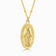 Load image into Gallery viewer, Close up view Dainty Virgin Mary Necklace on a white background
