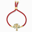 Load image into Gallery viewer, gold plated Turquoise Tree of Life Red String Bracelet on a white background
