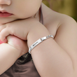 Load image into Gallery viewer, model wearing Silver Personalized Baby Name Bracelet
