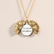 Load image into Gallery viewer, You Are My Sunshine Gold Plated Necklace on a beige background
