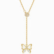 Load image into Gallery viewer, White Butterfly Necklace Long Chain Pendant in a white background
