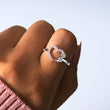 Load image into Gallery viewer, And So She Goes On Semicolon Heart Adjustable Ring on a model&#39;s forefinger
