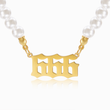 Load image into Gallery viewer, gold Angel Number 666 Necklace on a white background
