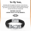 Load image into Gallery viewer, To My Son, Together Forever Knot Bracelet on a white customized card
