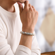 Load image into Gallery viewer, Male model wearing a Picasso Jasper Name Bracelet
