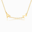 Load image into Gallery viewer, Close up gold necklace with initials on white background
