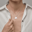 Load image into Gallery viewer, Family Gift Personalized Heart Puzzle Piece Necklace worn by a model
