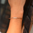 Load image into Gallery viewer, To My Son Personalized Minimalist Cuff rose gold Bracelet worn by a model
