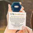 Load image into Gallery viewer, silver To My Granddaughter, Personalized Roman Numerals Ring inside a hexagon box with a customized card

