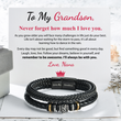 Load image into Gallery viewer, To My Grandson, &#39;Always With You&#39; Love Nana Double-Row Bracelet in front of a heartfelt note
