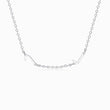 Load image into Gallery viewer, Close up silver necklace with initials on white background
