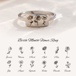 Load image into Gallery viewer, Friendship Personalized Birth Month Flower Ring  chart
